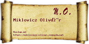 Miklovicz Olivér névjegykártya