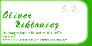 oliver miklovicz business card